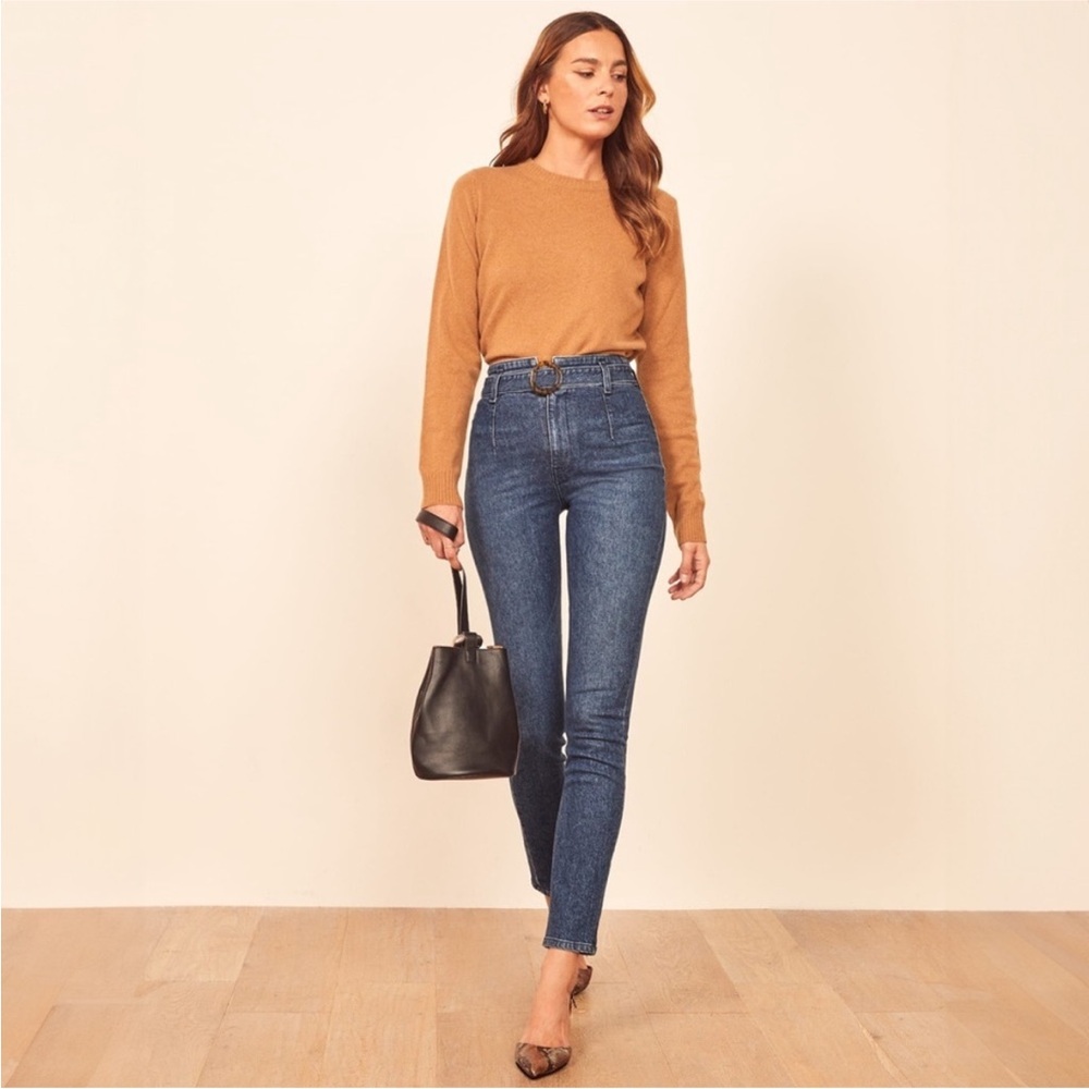 🩵 Reformation Jeans Keyo High & Skinny Belted Skinny Jeans 💙